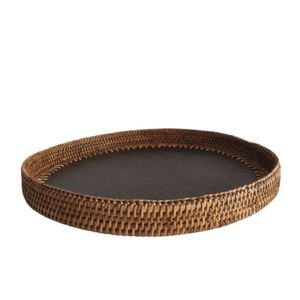 Bandeja Redonda Fibra Fundo Bamboo 40cm