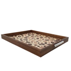 Bandeja Madeira Com Alças Metal 38cm