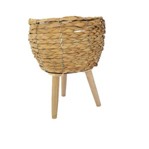 Cachepot Em Palha Natural Com Pés 43cm