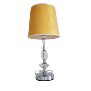 Abajur Vidro Cristal Quarto Sala 50cm Cúpula Dourada 50cm