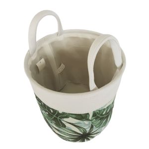 Cesto Tecido Costela De Adão, Redondo Arco Metal Com Alças Al 27cm X Diâmetro 30cm