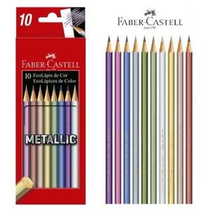 Lápis de Cor Metálico e Pastel 10 Cores Cada Faber Castell