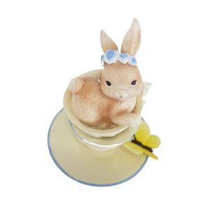 Coelha Páscoa Na Xícara Em Resina 16cm