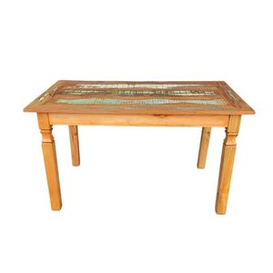 Mesa Em Madeira 120 X 80 Com Tinta Pátina Em Demolição Sudeste Rústico