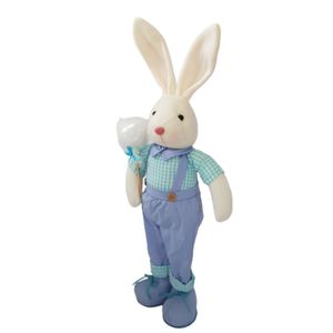 Coelho Algodão Doce Camisa Xadrez E Calça Azul 60 Cm