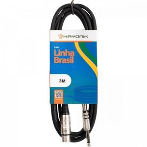 Cabo Para Microfone Linha Brasil Xlr(f) X P10 3m Preto Hayonik