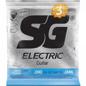 Encordoamento P/ Guitarra .010 Light Pack C/ 3 Sg - Pct / 3