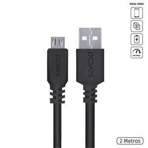 Cabo Para Celular Smartphone Micro Usb Para Usb A 2.0 2 Metr