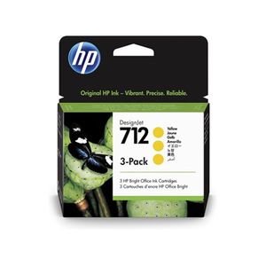 Cartucho De Tinta Hp 712 Amarelo Pluk 29Ml (3 Unid) 3Ed79A -