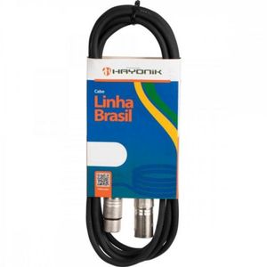 Cabo Para Microfone Linha Brasil Xlr(F) X Xlr(M) 7M Preto Ha