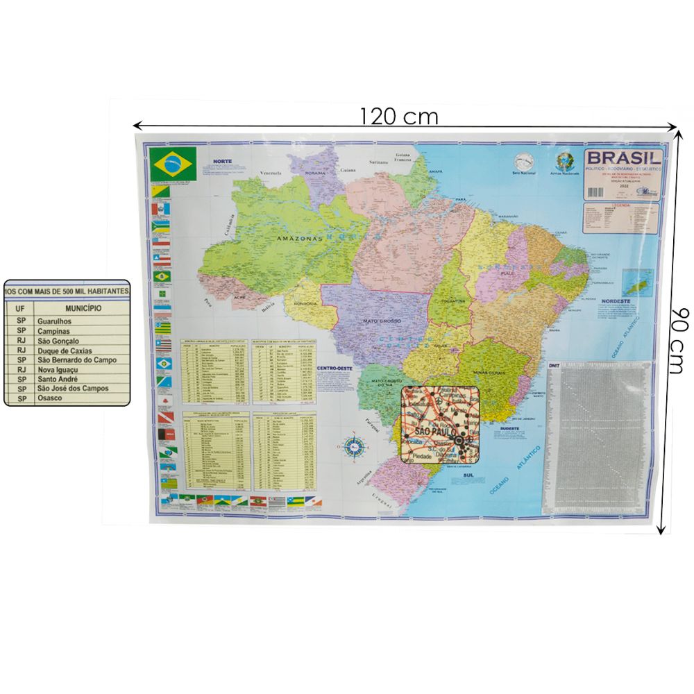 Mapa Geo Político Rodoviário e Estatístico do Brasil