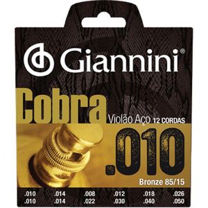 Encordoamento Para Violao 12 Cordas Aco Cobra Bronze - Geef1