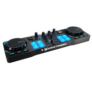 Controlador Dj Hercules Djcontrol Compact Preto Da 2 Canais