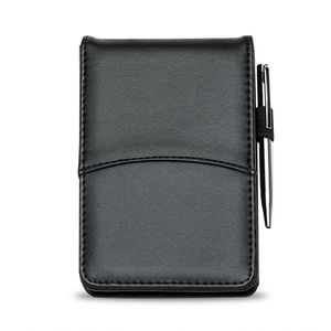 Bloco De Anotações De Couro Sintético Com Calculadora E Caneta