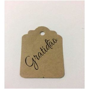 100 Tags Kraft Gratidão