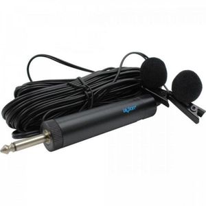 Microfone De Lapela Duplo Com Fio Ml100Dr Preto Leson