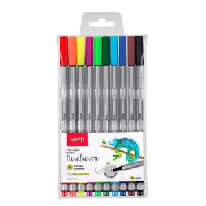 Marcador Artístico Fineliner 0.4mm 10 Cores Preto