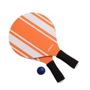 Kit Frescobol Madeira Summer Es341 Branco/laranja