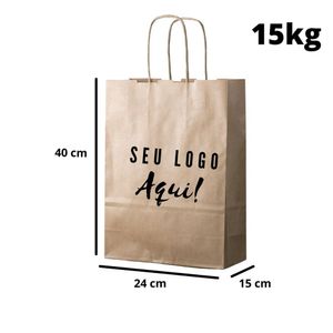500 Un Sacola Kraft 40x24x15