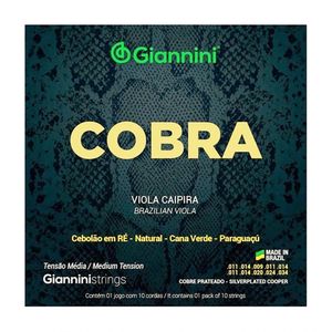 Encordoamento Viola Caipira Tensão Média Cobra Giannini