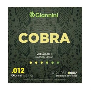 Encordoamento Violão Aço 012 Cobra Giannini