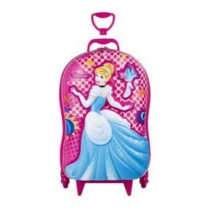 Mochila Com Rodas 3d Princesa Cinderela Maxtoy