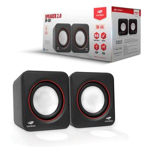 Caixa De Som C3Tech Sp-301Bk, 2.0, P2 3,5Mm, Preto
