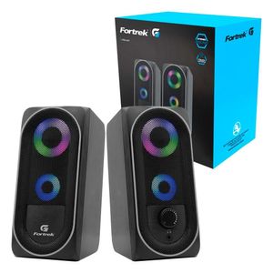 Caixa De Som Gamer Fortrek Black Hawk, Rgb, Usb, P2 (3.5mm)