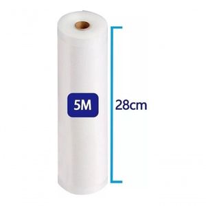 2 Rolos Bobinas De Saco 28Cm X 5M Embalagem Ranhuras