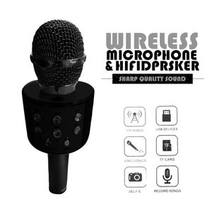 Microfone Bluetooth Wster Ws-858 S/Fio Alto-Falante Preto