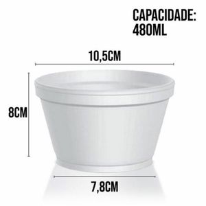 Pote Térmico Isopor 480 Ml Caixa C/ 500 Unidades Copobras