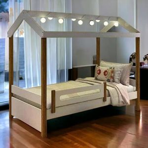 Cama Casa Elisa Branco/mel C/ Led