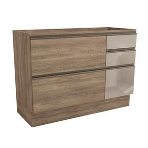 Balcão De Cozinha Maxxi G747 1 Porta E 4 Gavetas C/ Vidro P/ Pia 120cm Nogal - Kappesberg