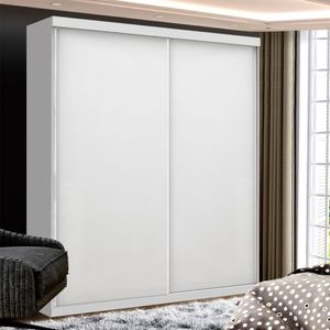 Guarda Roupa Solteiro Kiara Branco 2 Portas De Correr Minastex