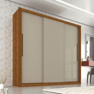 Guarda Roupa Casal 3 Portas 4 Gavetas Panamá Sallêto Móveis Cinamomo Com Off White