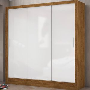 Guarda-roupa Dubai Sem Espelho Freijó/branco Carioca Móveis Freijó Com Branco