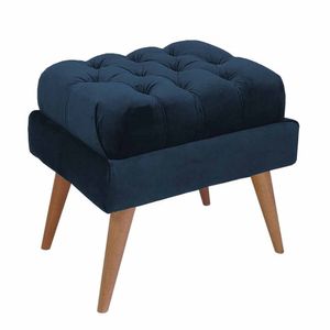 Puff Gales Pé Palito Cor Suede Azul