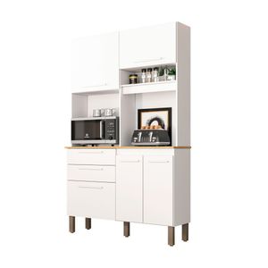 Armário De Cozinha 5 Portas 2 Gavetas Dubai Sallêto Móveis Branco