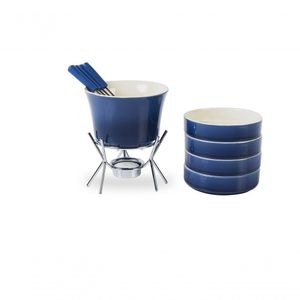 Aparelho De Fondue 11 Peças Azul Cerâmica Linha Fondue Brinox Azul