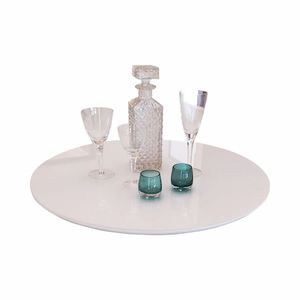 Prato Giratório Off Com Vidro Cor Branco