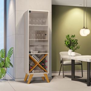 Cristaleira Graça Candian Jcm Movelaria Off White Com Cinamomo