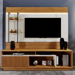 Home Granada Com Led Mavaular Para Tv De Até 65 Polegadas Nature Com Off White
