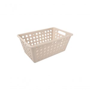 Cesta Organizadora 4,7 L Retangular Plástico Cor Areia Coast Linha Flora Coza Areia Coast