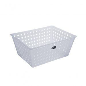 Cesta Organizadora Coza Plástica Empilhável 28,8 X 19,1 X 12,3 Cm, (4,4 LL) Linha One Natural Coza