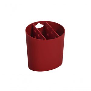 Escorredor De Talheres Oval Basic 13,8 X 10,5 X 14,4 Cm Vermelho Bold Coza