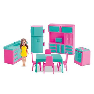 Boneca Com Móveis E Acessórios - Judy Home - Cozinha - Samba Toys
