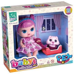 Boneca De Vinil - 18 Cm - Baby?S Collection Mini - Pet - Super Toys