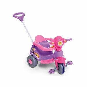 Triciclo Infantil Com Haste Direcionável - Velocita - Lilás - Calesita