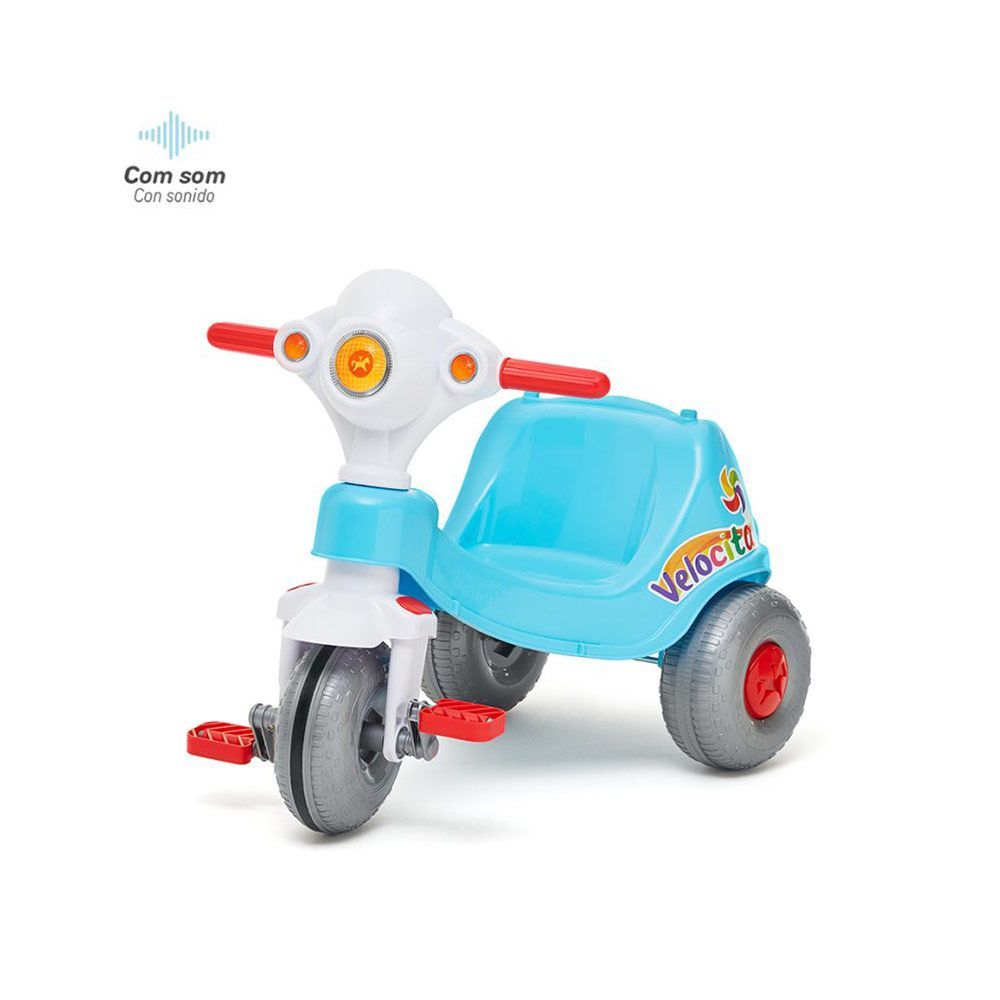 Triciclo Infantil Calesita Moto Uno - 2 em 1 - Pedal e Passeio com