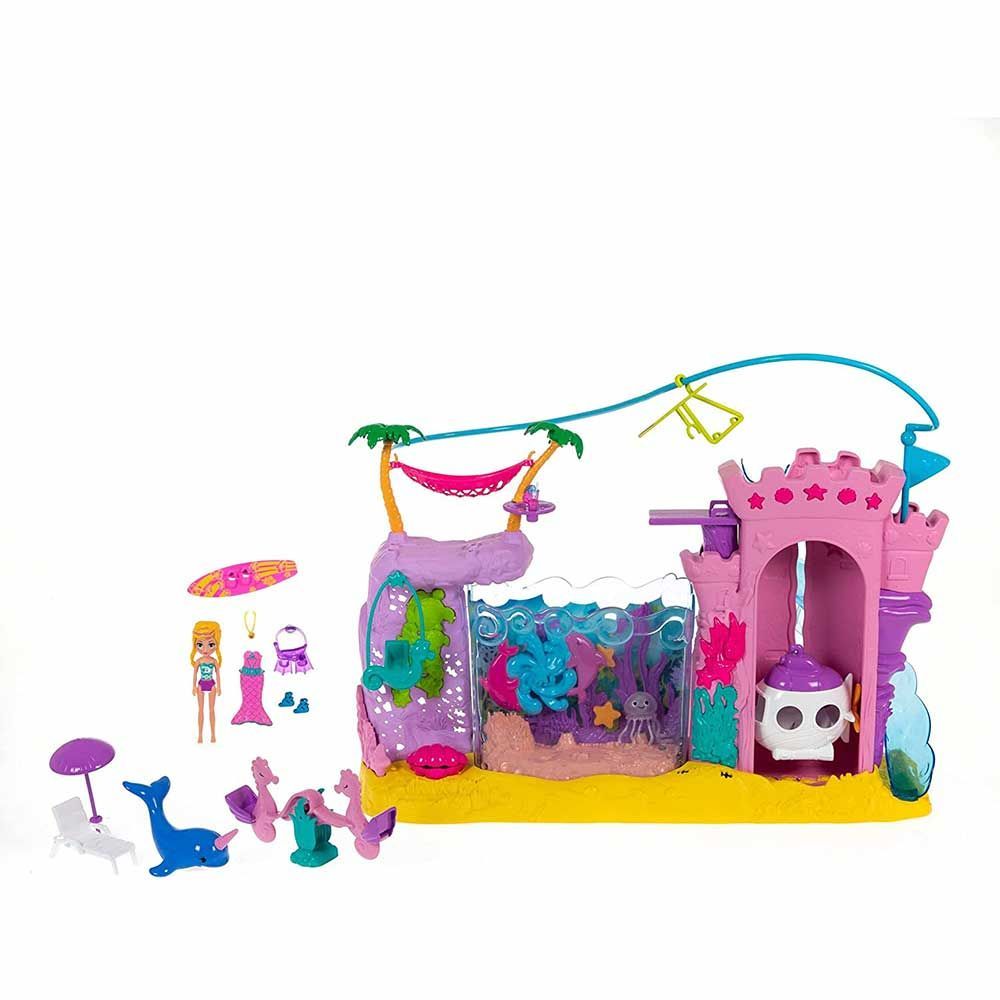 Boneca Sereia Polly Pocket Aquário Subaquático